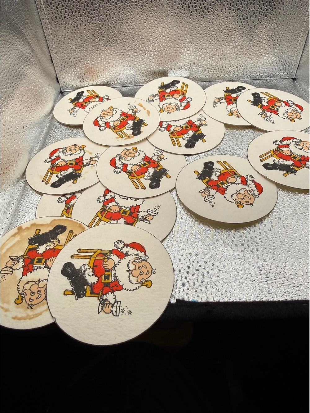 Vintage Santa Claus Holiday Coasters Set of 14